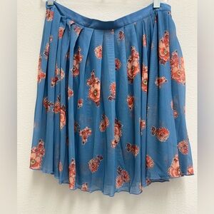 FREE PEOPLE - Florence Mesh Blue Floral Elastic Waist Skirt